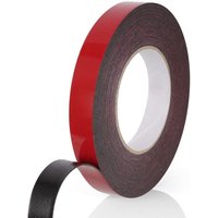 Extra starkes doppelseitiges Klebeband, 1 Rolle (20 mm x 10 m), schwarzer PE-Schaum, rote Folie, wasserdichtes und ultrahochtemperaturbeständiges von BEIJIYI
