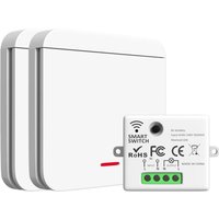 Funkschalter, Schalter-Kit, 433 MHz RF-Funkschalter und Empfänger 2200 W/10 A, 2 RF-Schalter und 1 Empfänger, intelligenter Funkschalter-Wandschalter von BEIJIYI