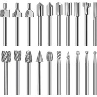 Gravierbits-Set mit hoher Härte, 10 Hartmetall-Gravierbits und 10 Fräser mit 1/8 Zoll (3 mm) Schaft für Rotationswerkzeuge für Holz-Heimwerker von BEIJIYI