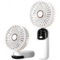 Handventilator, tragbarer Mini-Ventilator, USB-Tischventilator, kleiner Taschenventilator mit 5 Geschwindigkeiten und Sockel, Sprühventilator für von BEIJIYI