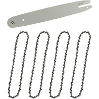 Kettenführung und 4 Kettensägenketten, Kettensägenführung 35 cm, Vierkant-Sägeketten 3/8 Zoll 1,3 mm, 50 Glieder Länge, kompatibel mit stihl Kettenführung und 4 Kettensägenketten, Kettensägenführung 35 cm, Vierkant-Sägeketten 3/8 Zoll 1,3 mm, 50 Glieder Länge, kompatibel mit stihl von BEIJIYI