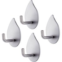 Klebehaken, 4 Stück, selbstklebende Haken, 304 Edelstahl, wasserdichte Wandhaken, robuster Badezimmer-Handtuchhalter, Kapazität 3 kg, Wandhaken für von BEIJIYI
