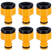 Kunststoff 3/4'' und 1/2'' BSP 2in1 Gartenschlauch Wasserhahn Gewinde Gewinde Wasserhahn Adapter 6 Pack von BEIJIYI
