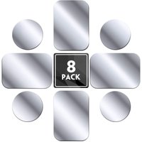 Metallplatten 8er Set für magnetische Auto-Handyhalterung, dünne Metallplatte mit Kleber für Handymagnet - 4 runde und 4 rechteckige Metallplatten 8er Set für magnetische Auto-Handyhalterung, dünne Metallplatte mit Kleber für Handymagnet - 4 runde und 4 rechteckige von BEIJIYI