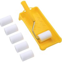 Mini-Schaumstoff-Farbroller, kleiner Schaumstoff-Farbroller, 6 x 5 cm, Farbroller-Abdeckung + Farbroller-Rahmen + kleine Farbwanne von BEIJIYI