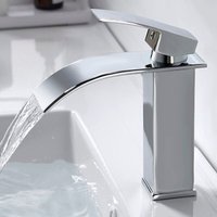 Moderner Wasserfall-Badezimmerhahn, eleganter Design-Waschtischhahn, Mischbatterie aus Messing, heißes und kaltes Wasser verfügbar, Chromhahn G 3/8 Moderner Wasserfall-Badezimmerhahn, eleganter Design-Waschtischhahn, Mischbatterie aus Messing, heißes und kaltes Wasser verfügbar, Chromhahn G 3/8 von BEIJIYI