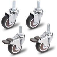 Beijiyi - Möbelrollen, 2 Stück Lenkrolle mit Bremse + 2 Stück Lenkrolle ohne Bremse, M10x25mm Universal-Möbelrollen, Tragfähigkeit 40 kg pro Rolle Beijiyi - Möbelrollen, 2 Stück Lenkrolle mit Bremse + 2 Stück Lenkrolle ohne Bremse, M10x25mm Universal-Möbelrollen, Tragfähigkeit 40 kg pro Rolle von BEIJIYI