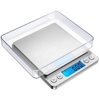 Präzisionswaage, 500 g/0,01 g, 0,01 g Präzisionswaage, Küchenwaage mit Tara- und Zählfunktion, hintergrundbeleuchtetes LCD-Display (Silber) von BEIJIYI
