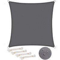Quadratisches Sonnensegel 2x2m Wasserdicht Anti 93% UV Wasserabweisend Windschutz Polyester mit UV-Schutz für Garten Terrasse Camping Grau von BEIJIYI