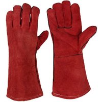 Robuste, große, hitzebeständige Schweißhandschuhe mit Lederfutter für Holzöfen, Holzbrenner, Grillen, Gartenhandschuhe für Herren von BEIJIYI