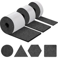 Selbstklebende Möbelgleiter, Stuhlgleiter - 3 Rollen (100 10 cm + 100 5 cm + 100 2 cm), 4 mm dickes Stuhlgleiter - selbstklebende Filzgleiter, frei von BEIJIYI