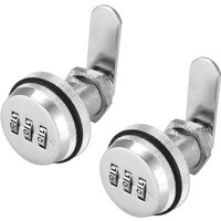 Beijiyi - Set mit 2 Kombinations-Sicherheitsschlössern mit Passwortcode für die Sicherheit von Kisten, Schubladen und Briefkästen (Silber) von BEIJIYI
