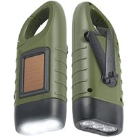 Solar-Taschenlampe, 2er-Pack, Solar-LED-Taschenlampe und Handkurbel, wiederaufladbare Taschenlampe, Outdoor-Aktivitäten, Notfalllampe [Energieklasse von BEIJIYI