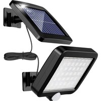 Solarleuchte für den Außenbereich mit 56 LEDs, Bewegungsmelder, 120°, IP65, wasserdicht, Solar-Gartenleuchte mit 5 m Kabel [Energieklasse a++] von BEIJIYI