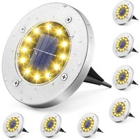 Solarleuchten für den Außenbereich, 8 Stück 12 LEDs Solar-Bodenleuchten, dekoratives Licht IP65 wasserdichte Solar-Wegeleuchten, perfekt für Garten, von BEIJIYI