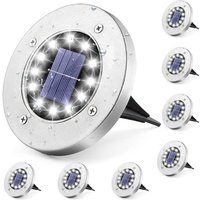 Solarleuchten für den Außenbereich, 8 Stück 12 LEDs Solar-Bodenleuchten, dekoratives Licht IP65 wasserdichte Solar-Wegeleuchten, perfekt für Garten, von BEIJIYI