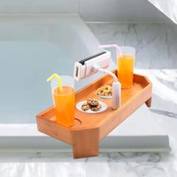 Spa-Tablett aus Bambus, rutschfester Getränke-Beistelltisch mit Getränkehalter und Telefonhalter, Spa-Tablett, Badewanne, Spa-Zubehör Spa-Tablett aus Bambus, rutschfester Getränke-Beistelltisch mit Getränkehalter und Telefonhalter, Spa-Tablett, Badewanne, Spa-Zubehör von BEIJIYI