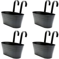 Stück hängende Blumentöpfe aus Metall, Balkon-Hängetöpfe mit Abflussloch, schwarze Hängetöpfe mit abnehmbarem Haken für Balkon, Zaun, Garten, Wand, Stück hängende Blumentöpfe aus Metall, Balkon-Hängetöpfe mit Abflussloch, schwarze Hängetöpfe mit abnehmbarem Haken für Balkon, Zaun, Garten, Wand, von BEIJIYI