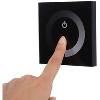 Touchpanel-Dimmer-Wandschalter-Controller, einfarbiger Touchpanel-Dimmer-Wandschalter-Controller, LED-Lichtleiste, DC 12 V-24 V (schwarz) von BEIJIYI