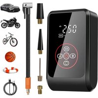 Tragbarer Luftkompressor, 4000 mAh kabelloser Autoreifenfüller, 150 PSI Mini-Elektrofahrradpumpe mit LED-Licht, Digitalanzeige, elektrischer von BEIJIYI