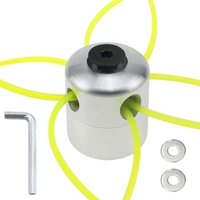 Universeller M10-Rasentrimmerkopf aus Aluminium mit 4 Drähten, 1 Sechskantschlüssel und 2 Unterlegscheiben, Freischneiderkopf für Rasenmäher Universeller M10-Rasentrimmerkopf aus Aluminium mit 4 Drähten, 1 Sechskantschlüssel und 2 Unterlegscheiben, Freischneiderkopf für Rasenmäher von BEIJIYI
