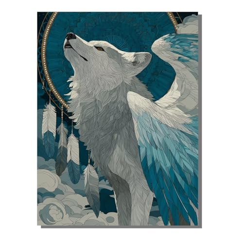 BEIJUYHU 5D DIY Diamond Painting Set Abstrakt Diamant Painting Kinder, Wolf Full Drill Bastelset für Erwachsene, Diamant Kunst Bilder Mosaic Stickerei für Home Wand Dekor 40x50cm BJHF196 BEIJUYHU 5D DIY Diamond Painting Set Abstrakt Diamant Painting Kinder, Wolf Full Drill Bastelset für Erwachsene, Diamant Kunst Bilder Mosaic Stickerei für Home Wand Dekor 40x50cm BJHF196 von BEIJUYHU