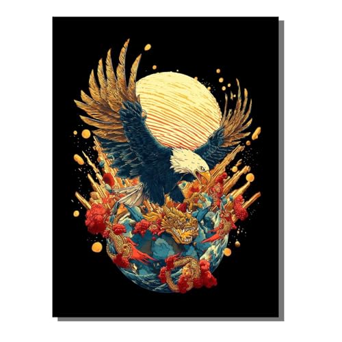 BEIJUYHU Adler 5D Diamond Painting Erwachsene Drachen Full Drill Diamant Painting Kinder Bilder, DIY Mosaic Bastelset für Erwachsene, Diamant Malerei Stickerei Groß für Home Decor 80x100 cm BJHF419 BEIJUYHU Adler 5D Diamond Painting Erwachsene Drachen Full Drill Diamant Painting Kinder Bilder, DIY Mosaic Bastelset für Erwachsene, Diamant Malerei Stickerei Groß für Home Decor 80x100 cm BJHF419 von BEIJUYHU
