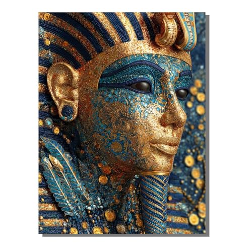 BEIJUYHU Pharao 5D Diamond Painting Erwachsene Groß 60x80 cm - Ägypten Full Drill Diamant Painting Bilder, DIY Mosaic Bastelset für Kinder, Diamant Kunst Malerei Stickerei für Home Wand Decor BJHF165 von BEIJUYHU