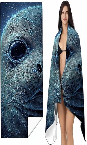 BEIJUYHU Strandtuch Mikrofaser Handtuch Groß 70 x 140cm, Microfaser Handtücher Kompakt und Sandfest, Leicht und chnelltrocknend Gym Handtuch für Travel Strand Sauna mit Tasche Blau Tier SYX3 Y-0 BEIJUYHU Strandtuch Mikrofaser Handtuch Groß 70 x 140cm, Microfaser Handtücher Kompakt und Sandfest, Leicht und chnelltrocknend Gym Handtuch für Travel Strand Sauna mit Tasche Blau Tier SYX3 Y-0 von BEIJUYHU
