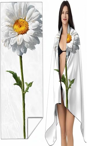 BEIJUYHU Strandtuch Mikrofaser Handtuch Groß 90 x 200cm, Microfaser Handtücher Kompakt und Sandfest, Leicht und chnelltrocknend Gym Handtuch für Travel Strand Sauna mit Tasche Gelb Pflanze SYX9 3-I von BEIJUYHU