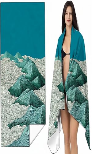 BEIJUYHU Strandtuch Mikrofaser Handtuch Groß 90x180 cm, Microfaser Handtücher Kompakt und Sandfest, Leicht und chnelltrocknend Gym Handtuch für Travel Strand Sauna mit Tasche Blau Abstrakt SYX9 X-1 BEIJUYHU Strandtuch Mikrofaser Handtuch Groß 90x180 cm, Microfaser Handtücher Kompakt und Sandfest, Leicht und chnelltrocknend Gym Handtuch für Travel Strand Sauna mit Tasche Blau Abstrakt SYX9 X-1 von BEIJUYHU