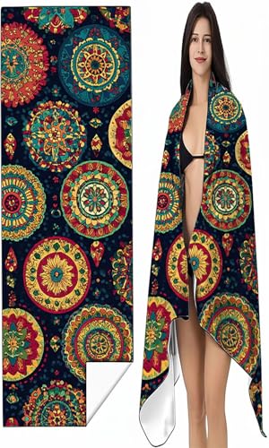 BEIJUYHU Strandtuch XXL 70 x 140cm Rot Strandmatte Sandfreies Schnell Trocknendes Intimer Druckknopf, Weiches Leichtes Mandala Mikrofaser Strandtuch Damen Herren für Reise Schwimmen Campin SYX2 Q-7 BEIJUYHU Strandtuch XXL 70 x 140cm Rot Strandmatte Sandfreies Schnell Trocknendes Intimer Druckknopf, Weiches Leichtes Mandala Mikrofaser Strandtuch Damen Herren für Reise Schwimmen Campin SYX2 Q-7 von BEIJUYHU