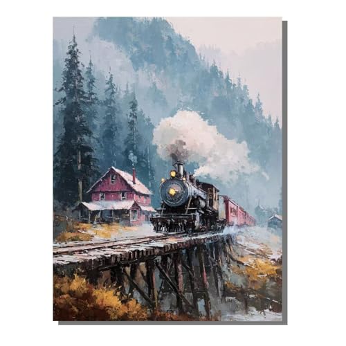 Diamond Painting Set Landschaft Diamant Painting Bilder Erwachsene Groß DlY Art Kinder Full Drill Diamond Malerei Zug 5D Diamant Kunst Malerei Stickerei Mosaic Bastelset Home Decor 50 x 70 cm BJHF180 von BEIJUYHU