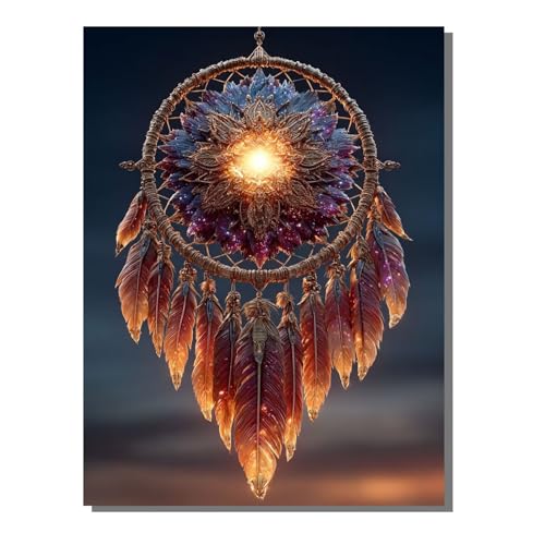 Landschaft Diamond Painting Erwachsene Groß XXL Traumfänger 5D Full Drill Diamant Painting Bilder, DIY Mosaic Bastelset für Kinder und Erwachsene, Diamant Malerei Stickerei Home Decor 40x50cm BJHF217 von BEIJUYHU