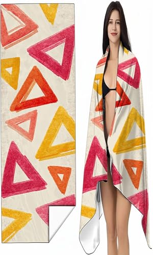 Mikrofaser Strandtuch 100 x 200 cm orange Farbe Stranddecke Intimer Druckknopf, Saugfähig Sandfreies Schnell Trocknendes, Weiches Einfachheit Strandtuch XXL für Strand Reise Schwimmen SYX7 C-I von BEIJUYHU