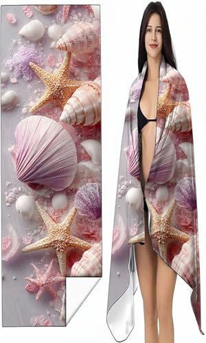 Mikrofaser Strandtuch 70 x 140cm Rosa Stranddecke Intimer Druckknopf, Saugfähig Sandfreies Schnell Trocknendes, Weiches Meereslebewesen Strandtuch XXL für Strand Reise Schwimmen mit Tasche SYX3 C-V Mikrofaser Strandtuch 70 x 140cm Rosa Stranddecke Intimer Druckknopf, Saugfähig Sandfreies Schnell Trocknendes, Weiches Meereslebewesen Strandtuch XXL für Strand Reise Schwimmen mit Tasche SYX3 C-V von BEIJUYHU
