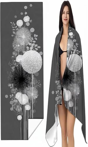 Mikrofaser Strandtuch 70 x 140cm grau Stranddecke Intimer Druckknopf, Saugfähig Sandfreies Schnell Trocknendes, Weiches Löwenzahn Strandtuch XXL für Strand Reise Schwimmen mit Tasche SYX3 O-I Mikrofaser Strandtuch 70 x 140cm grau Stranddecke Intimer Druckknopf, Saugfähig Sandfreies Schnell Trocknendes, Weiches Löwenzahn Strandtuch XXL für Strand Reise Schwimmen mit Tasche SYX3 O-I von BEIJUYHU