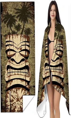 Mikrofaser Strandtuch 80 x 160 cm Bräunen Stranddecke Intimer Druckknopf, Saugfähig Sandfreies Schnell Trocknendes, Weiches Gotische Kunst Strandtuch XXL für Strand Reise Schwimmen mit Tasche SYX7 9-N von BEIJUYHU