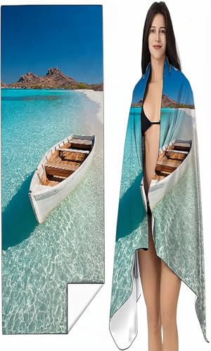 Strandtuch Mikrofaser Handtuch Groß 100 x 200 cm, Microfaser Handtücher Kompakt und Sandfest, Leicht und chnelltrocknend Gym Handtuch für Travel Strand Sauna mit Tasche Blau Boot SYX1 7-4 Strandtuch Mikrofaser Handtuch Groß 100 x 200 cm, Microfaser Handtücher Kompakt und Sandfest, Leicht und chnelltrocknend Gym Handtuch für Travel Strand Sauna mit Tasche Blau Boot SYX1 7-4 von BEIJUYHU