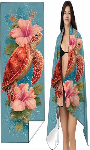 Strandtuch XXL 70 x 140cm Rosa Strandmatte Sandfreies Schnell Trocknendes Intimer Druckknopf Vielseitiges, Weiches Leichtes Tier Mikrofaser Strandtuch Damen Herren für Reise Schwimmen Campin SYX8 4-0 von BEIJUYHU