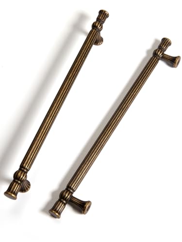 BEILEIOU Antike Messing Schrankgriffe– 192mm Lochabstand Klassische Vintage Schubladengriffe, für Küchenschränke Bad Schränke & Möbelgriffe Griffe Zinklegierung (2, Antike Messing, 192mm) von BEILEIOU