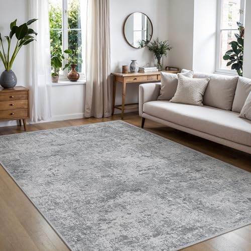BEIMO Waschbarer Teppich 80x150 cm, Moderner Abstrakter Design Teppich, Robuste Kurzflor Matte, Nicht Fusselnd und Pflegeleicht, Ideal für Flur, Eingangsbereich, Wohnzimmer und Schlafzimmer von BEIMO