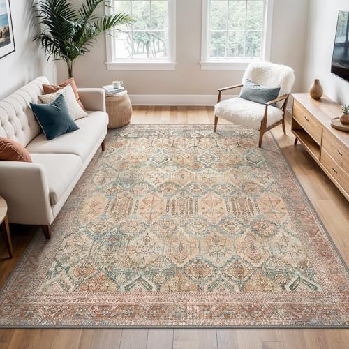 BEIMO Waschbarer Teppich Wohnzimmer Vintage, Boho Teppich Schlafzimmer Groß Orientalisch rutschfest für Badezimmer Esszimmer, Rotbraun, 200x290cm BEIMO Waschbarer Teppich Wohnzimmer Vintage, Boho Teppich Schlafzimmer Groß Orientalisch rutschfest für Badezimmer Esszimmer, Rotbraun, 200x290cm von BEIMO