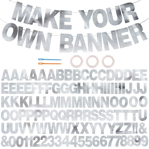 BEISHIDA 116-teiliges Glitzer-Banner zum Selbermachen, zum Selbermachen, inklusive 111 Buchstaben und Zahlen, 3 Seilen und 9 Einfädelvorrichtungen, individuell für Geburtstag, Abschlussfeier, Hochzeit BEISHIDA 116-teiliges Glitzer-Banner zum Selbermachen, zum Selbermachen, inklusive 111 Buchstaben und Zahlen, 3 Seilen und 9 Einfädelvorrichtungen, individuell für Geburtstag, Abschlussfeier, Hochzeit von BEISHIDA