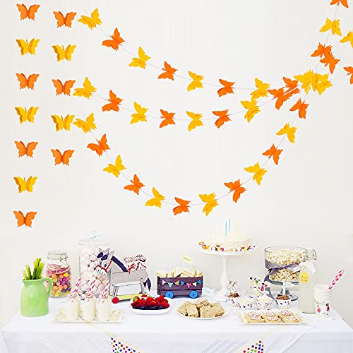 BEISHIDA 5 Stück 3D-Schmetterling-Papiergirlande zum Aufhängen, dekoratives Banner für Zuhause, Deckendekoration, Geburtstagsparty, Babyparty, Hochzeit, Thema, Vitrine, Dekoration, Zubehör, von BEISHIDA