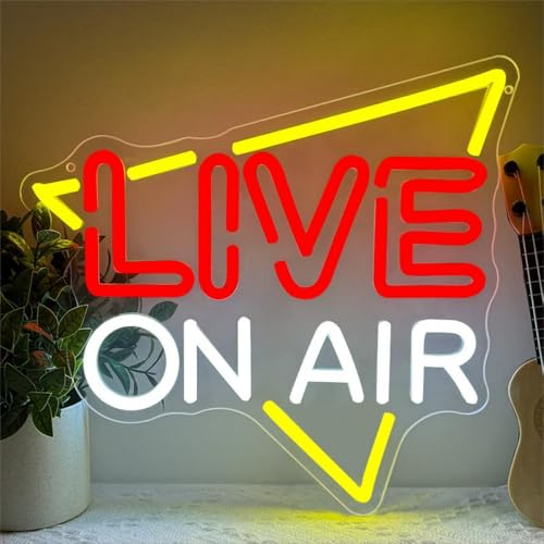 LIVE ON AIR Neon Schild Leuchtendes LED Sign Barschild Schild für Retro Wand Neon Lampe Personalisiert USB Dimmbar für Home-Bar Musikzimmer Studios Clubs Podcast Deko LIVE ON AIR Neon Schild Leuchtendes LED Sign Barschild Schild für Retro Wand Neon Lampe Personalisiert USB Dimmbar für Home-Bar Musikzimmer Studios Clubs Podcast Deko von BEISKAFNVSZ