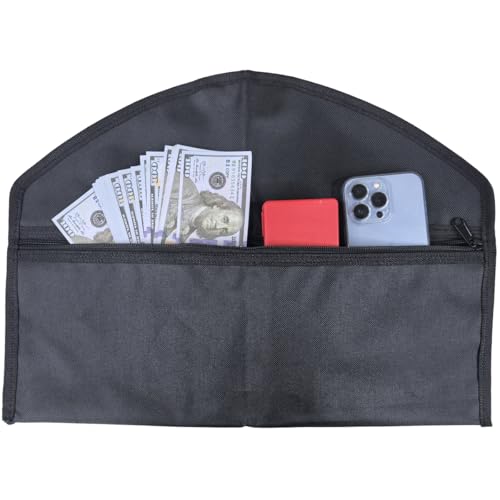 BEISUOSI Stash-it Kleiderbügel-Umleitungssafe mit versteckter Tasche, passt unter hängende Kleidung, mit Tasche zum Verstecken von Wertsachen für Zuhause oder Reisen (1, Schwarz) von BEISUOSI