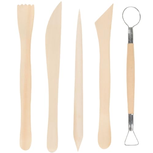 BEJAGWUS 5 Stück Werkzeuge zum Modellieren von Ton, Werkzeug Kit Keramik, Sculpture Tools Set zum Schnitzen Polymer Clay Skulptur, Zubehör für Künstler und Anfänger (5 Sets) von BEJAGWUS