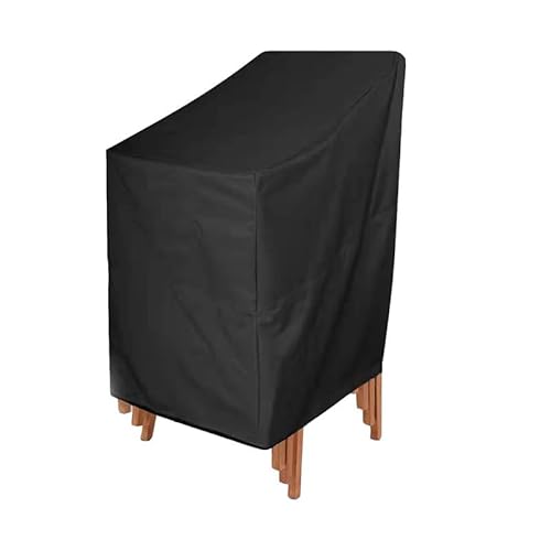 BEJAGWUS Gartenstühle Abdeckung mit Zugkordel,Oxford Schutzhülle für Stapelstühle Gartenstühle Hochlehner,Abdeckung Gartenmöbel Wasserdicht Winterfest Winddicht UV Beständiges - 65x65x80/120 cm von BEJAGWUS