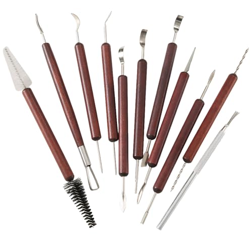 BEJAGWUS Keramik-Set, 11 Stück Werkzeuge zum Modellieren von Ton, DIY-Werkzeuge Sculpture Tools Set für Polymerschnitzerei Polymer Clay Skulptur, Zubehör für Künstler und Anfänger (11 Set) von BEJAGWUS